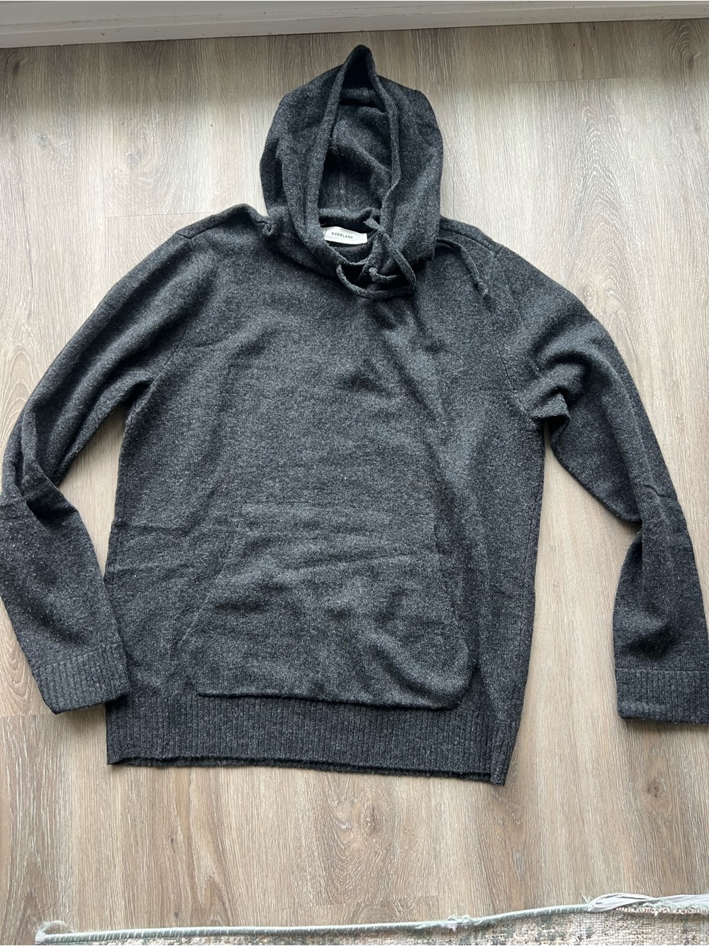 Charcoal Hooded Men's Cashmere Sweater